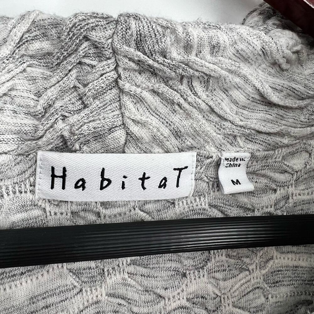 Habitat Womens Sz Medium Gray Wearable Art Abstract Artsy Blouse Shirt Top - Picture 2 of 6
